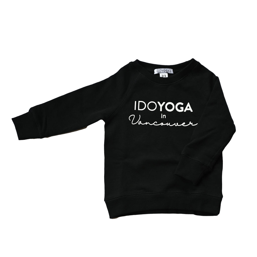 IDOYOGA IN VANCOUVER KIDS CREWNECK - Black